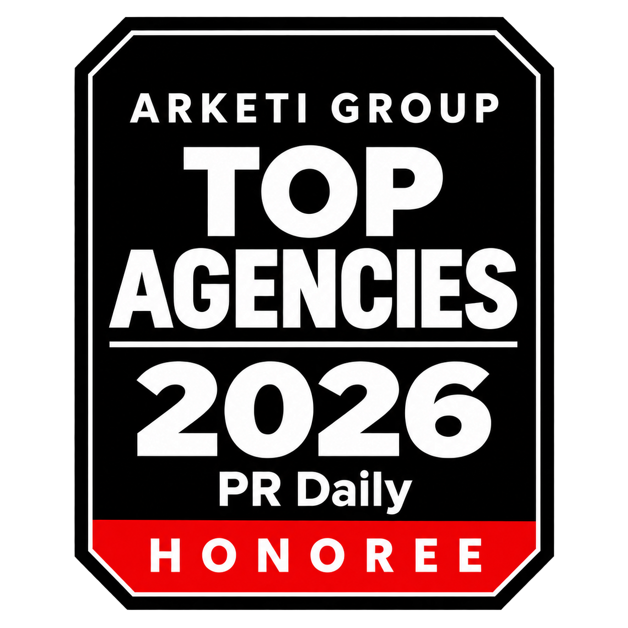 Arketi Group’s PR Daily Top Agencies 2026 Honoree badge